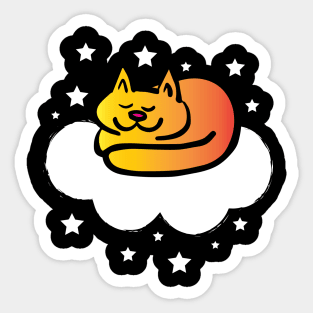 Sleepy Cloud Cat Sticker